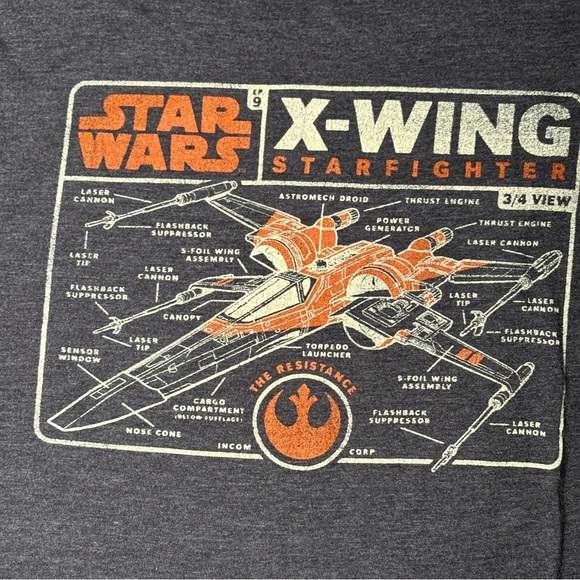 Star Wars Other - Star Wars X-Wing Starfighter Graphic Tee | Men’s XL | Heather Gray